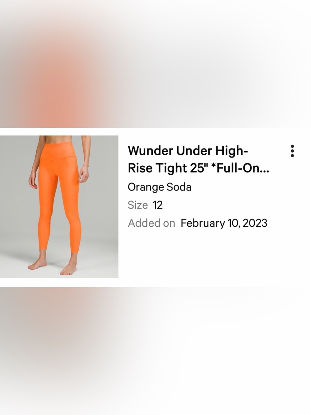Lululemon Wunder Under High-Rise Leggings - Orange Soda